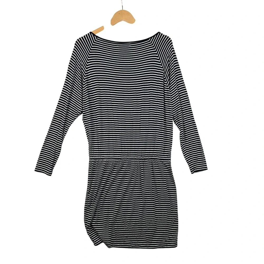 Michael Kors Striped Long Sleeve Dress size‎ Medium Black/White